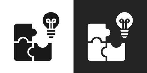 jigsaw Icon In Black And White Glyph Style