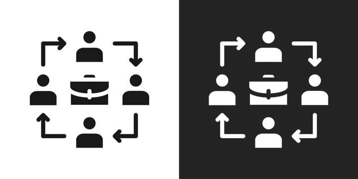 outsourcing Icon In Black And White Glyph Style