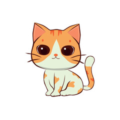 cartoon, cute, character, funny, illustration, anime, cat, pet, kitten, happy, animal, kitty, baby, adorable, design, kawaii, isolated, fun, orange, art, vector, holiday, doodle, sticker, beautiful
