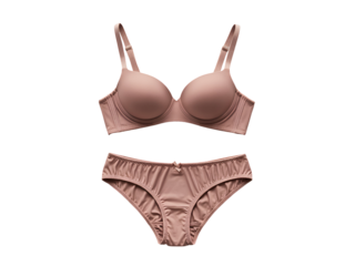 Seamless Nude Bra and Panty Set on Black Background, Studio Lighting, Everyday Lingerie Style