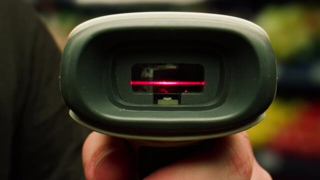 Scan scanning QR code Shipping Label For Delivery payment for parcels in shop store, supermarket paper list, receipt for purchases. 