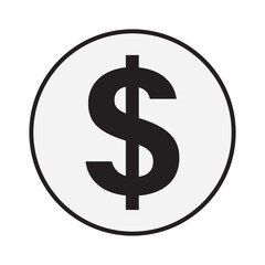 Obraz premium Bold black dollar sign icon isolated on white vector