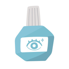 Simple Eye Drops Illustration in Flat Design