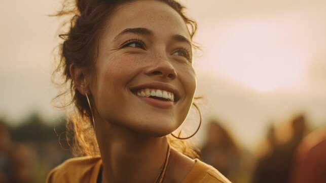 Emotional Brand Campaign Imagery of People Feeling Inspired Together, Hopeful Expressions, Soft Cinematic Backlight, Natural Lifestyle Scene
