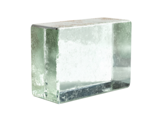 Glass Brick Isolated on White Background