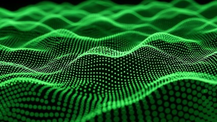 Abstract Green Wave Pattern