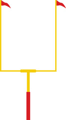 Yellow American Football Goal Post with Red Flags Vector Illustration for Sports and Stadium Design © Michael