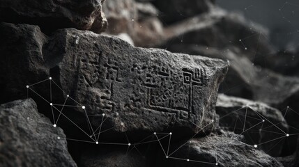 Geometric stone engravings are discovered at an archaeological site showcasing the roots of analytics.