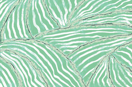 Abstract green and white striped digital pattern