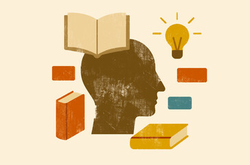 Creative abstract artwork of knowledge and ideas