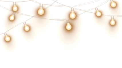 Festive string lights with glowing warm bulbs creating a cozy and celebratory atmosphere