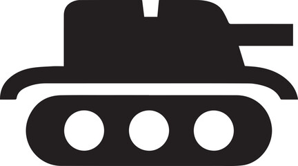 Military Tank Silhouette Illustration on White Background Vector Graphic
