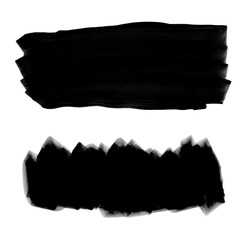 Black Grunge Stain Banner Set on Transparent Background 