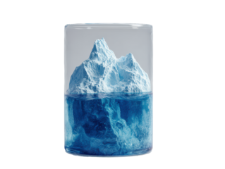 Iceberg in a Glass: Surreal Nature Concept