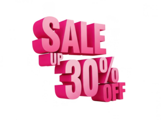 Exciting sale offering up to 30 percent discount isolated on transparent background