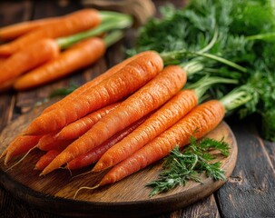 Fresh carrots on a wooden board (3)