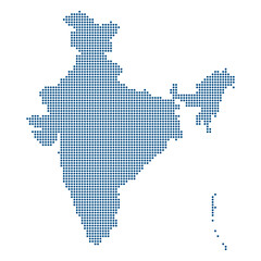 India Professional Dotted Vector Map for Emerging Market and Finance Analysis. India dotted map.