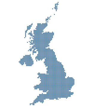 Professional UK Dotted Map Silhouette for British Business and Economic Analysis. UK dotted map.