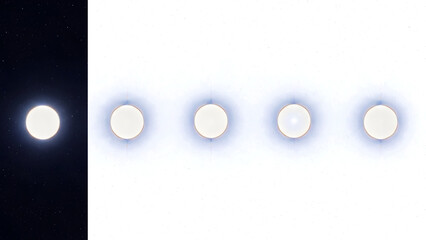 A stunning visual display of glowing white orbs floating in the dark