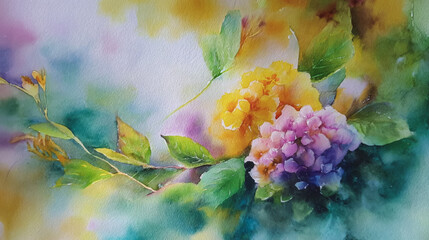 wedding invitation card background vector. Minimal hand painted watercolor botanical flowers texture template background. Design for wedding, vip cover, poster, rsvp moderncard.Valentine's Day