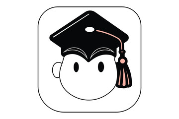 Black mortarboard symbol representing academic success and university degree