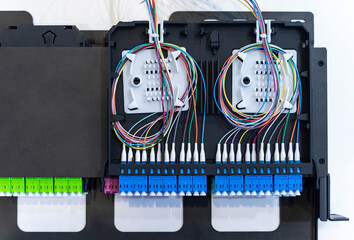 Fiber optic cable connect to communication Distribution point in datacenter 
