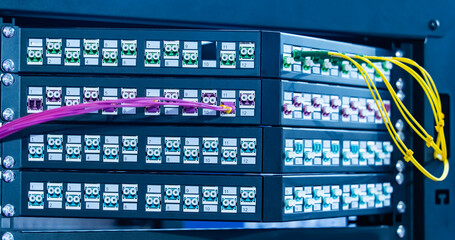 Fiber optic cable connect to communication Distribution point in datacenter 