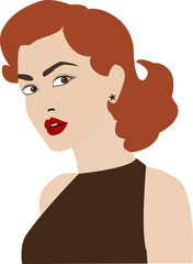 Stylish red-haired woman portrait