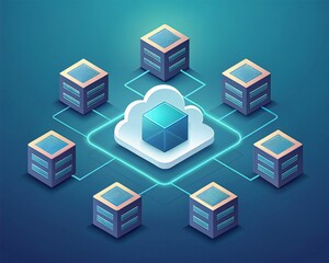 Cloud computing network with centralized data storage and servers