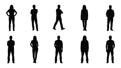 Silhouette figures isolated on white background, Vector