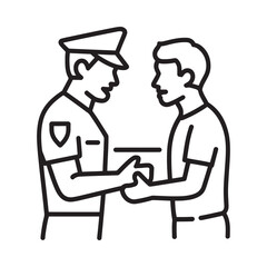 Fototapeta premium A police officer interacting with a civilian possibly issuing a ticket