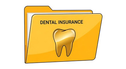 Dental insurance folder with tooth icon
