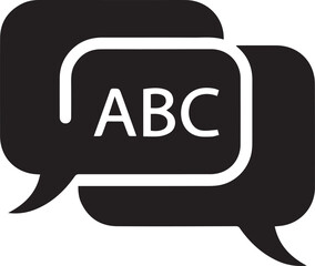 Speech bubbles with text ABC on a white background, vector illustration, graphic design element, communication concept, eps file