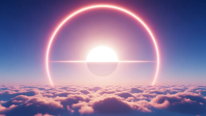 Astonishing solar eclipse over a sea of clouds