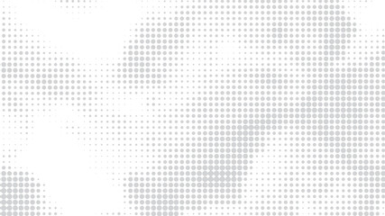 Grayscale halftone dot pattern with abstract gradient effect for modern digital background design