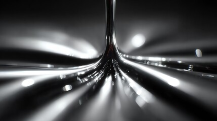 Abstract Chrome Liquid Swirl with Specular Highlights