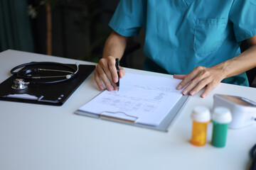Doctor or authorized medical professional orders a specific medication for a patient to treat an illness or injury.
