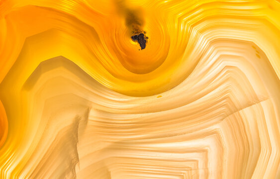 Backlit Brazilian Agate, closeup
