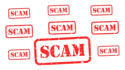 Transparent scam alert text