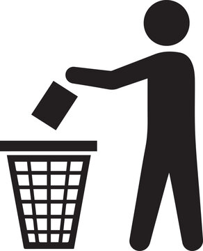 Person disposing waste in a bin