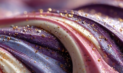 Luxurious Swirl of Purple, Pink, and Gold Glitter
