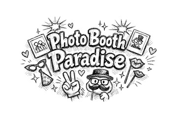 Retro photo booth fun with props and doodles for events and parties