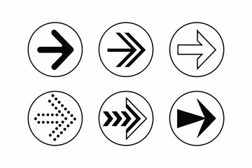 Arrow icon set. Arrow. Cursor. Black vector arrows icons. Collection different arrows sign. Modern simple arrows. Black arrow pointing to the right. Black direction pointer. Vector illustration.
