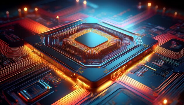 artificial intelligence ai computer processor chip - Powered by Adobe