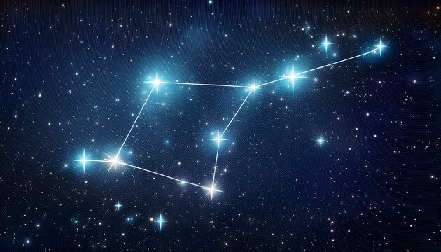 big dipper constellation in the starry night sky isolated bright stars in outer space