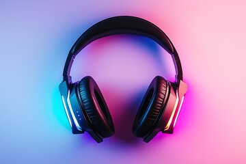 Modern rgb gaming headset high resolution picture