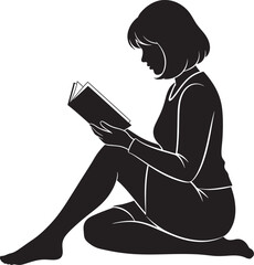 Silhouette of a Person Reading a Book