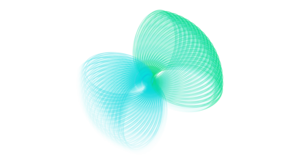 Kinetic Resonance: Green and Cyan Geometric Spiral