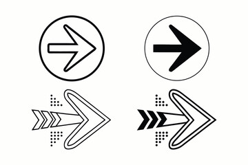 Arrow icon set. Arrow. Cursor. Black vector arrows icons. Collection different arrows sign. Modern simple arrows. Black arrow pointing to the right. Black direction pointer. Vector illustration.