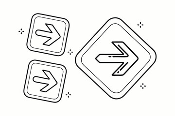 Arrow icon set. Arrow. Cursor. Black vector arrows icons. Collection different arrows sign. Modern simple arrows. Black arrow pointing to the right. Black direction pointer. Vector illustration.